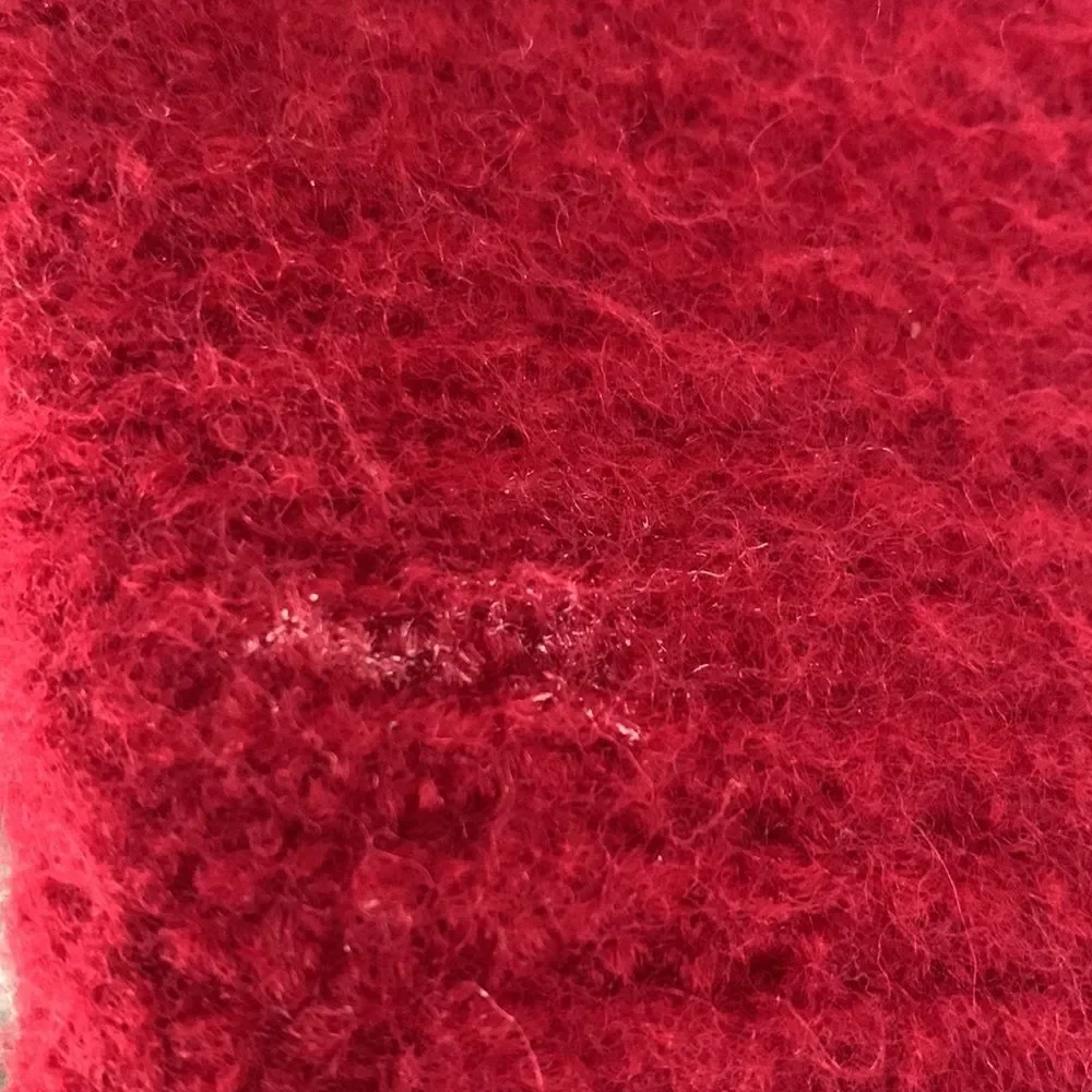 Handmade Red Felted Wool Mittens